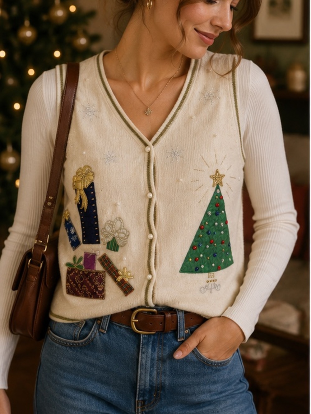 COZYCORE HOLIDAY Ugly sweater vest Festive large Christmas   **2 for 20**